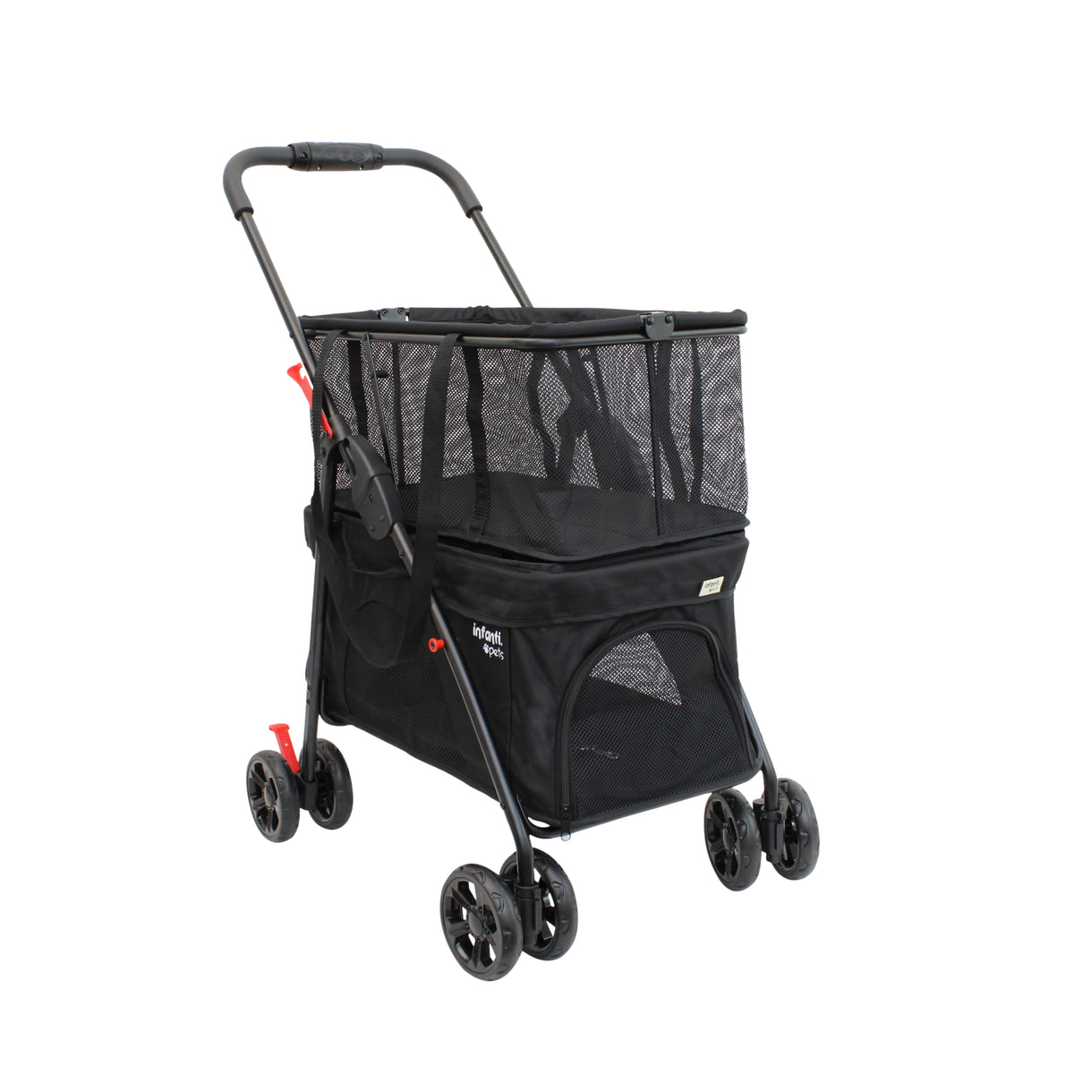 Carriola Transportadora 2 En 1 Para Mascotas Con Ventilación